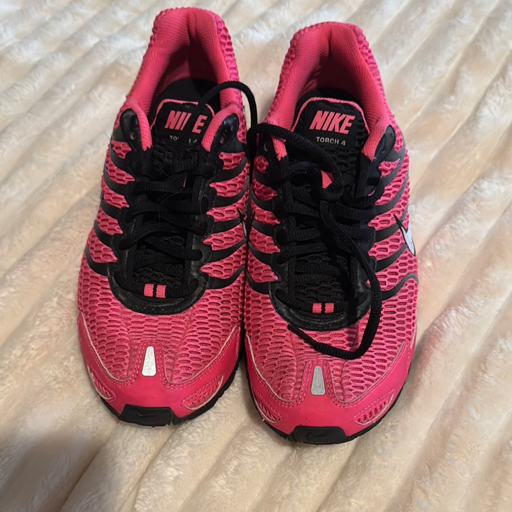 Nike Pink and Black Athletic Shoes with Breathable Mesh